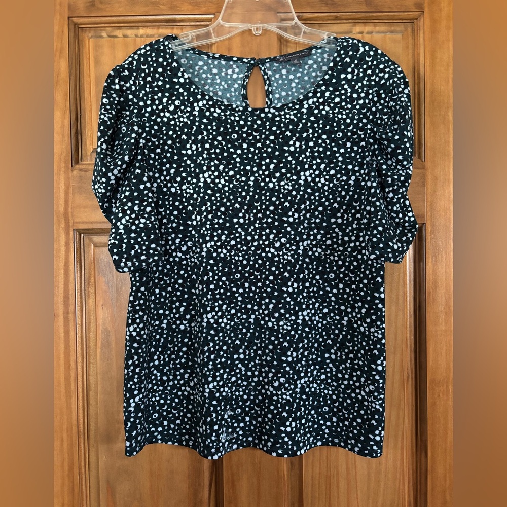 Women's Black and White Polka Dot Top